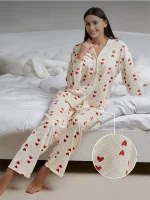 pyjama femme coeur automne hiver
