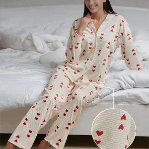 pyjama femme coeur automne hiver