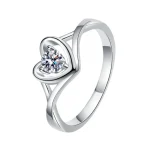 bague coeur luxe argent