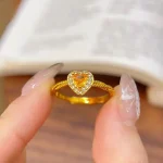 bague coeur femme or