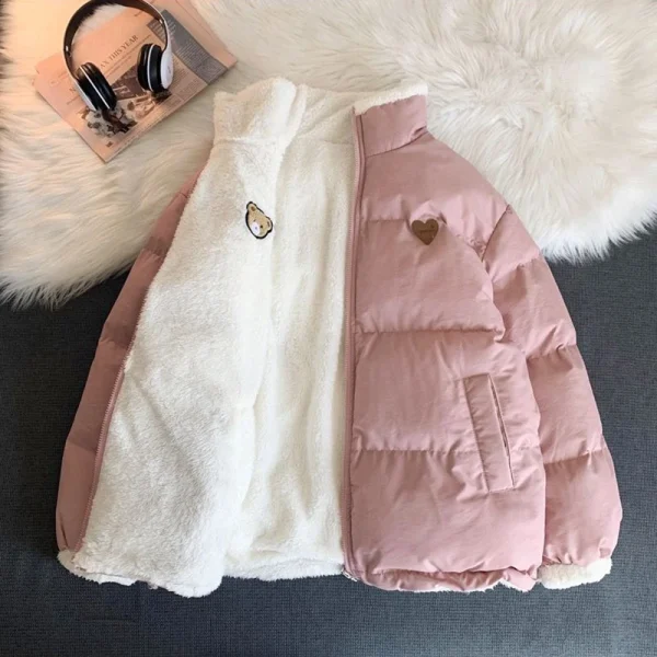 parka femme coeur très chaud réversible