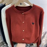 cardigan Univers Coeur rouge