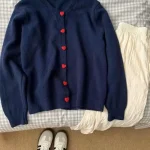 cardigan chic boutons coeur