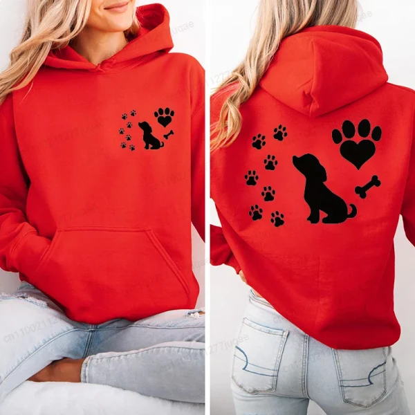 Univers Coeur Hoodie avec motif patte chien