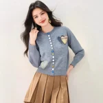 cardigan femme design coeur unique