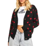 women heart pattern cardigan