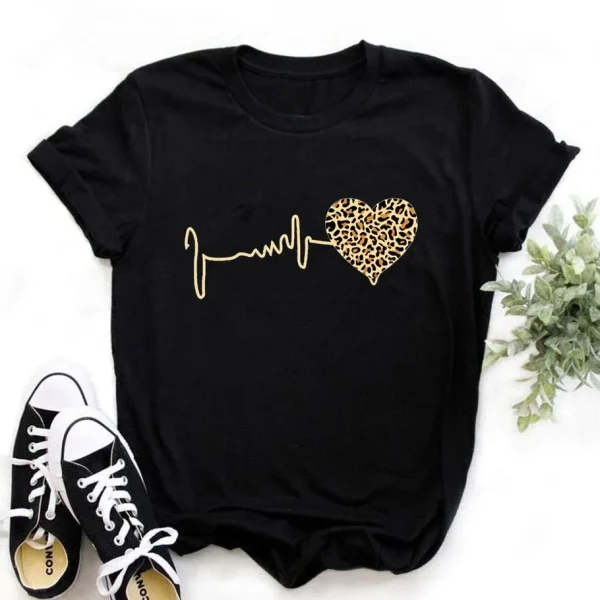 t-shirt noir coeur ligne vie