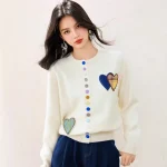 design original cardigan femme coeur