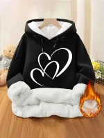Hot plus size pull épais double coeur