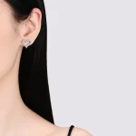 Boucles d'oreilles en platine cœur