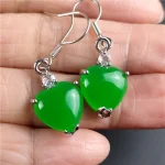 boucles d'oreilles de jade malaisien coeur
