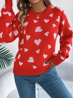 Pull élégant rouge et rosee