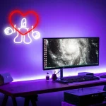 Design captivant coeur néon