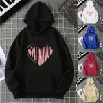 2025 Hoodie Plus-Size femme coeur rayé