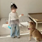 denim coeur pour petites filles