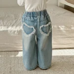 jeans coeur dentelle fille