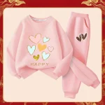 sweat et pantalon coeur pour filles