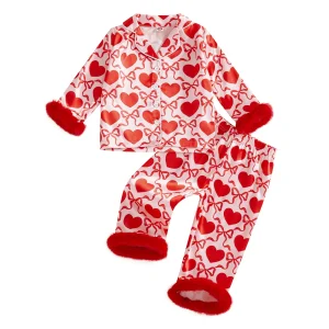 Pyjamas froufrou fillette coeur