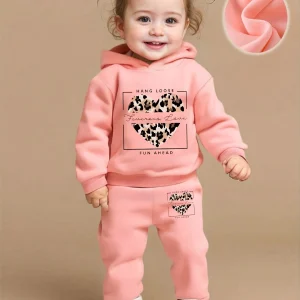 Ensemble sport coeur léopard