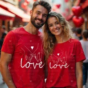 T-Shirt coeur Love homme et femme