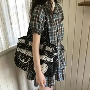 Sac confort mignon coeur à pois