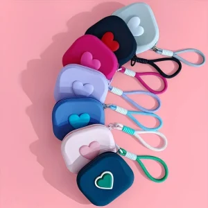 Petite pochette coeur colorée