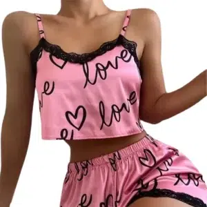 Pyjama ensemble 2 pièces love dentelle