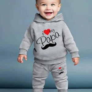 Ensemble sport bébé j'aime papa moustache