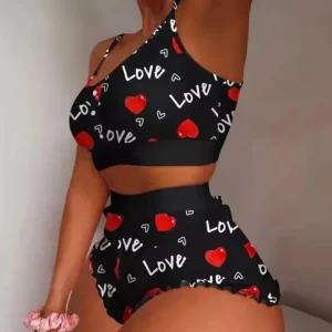 Pyjama été coeur femme court léger