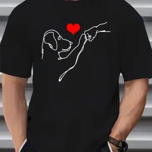 T-Shirt homme coeur hi-5 chien