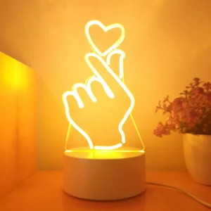 Lampe veilleuse coeur coréen symbole