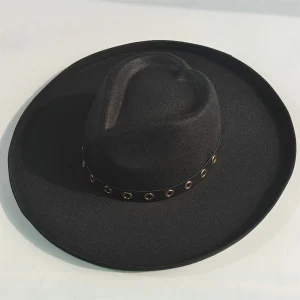 Chapeau fedora coeur 9.5cm ceinture trouée