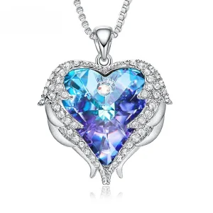 Collier coeur ailes d'anges pour femme