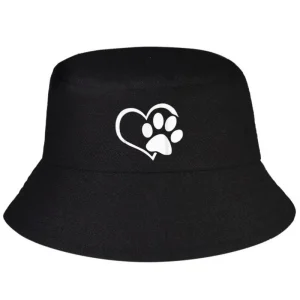 Chapeau coeur patte de chien blanc