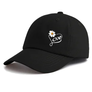 Casquette baseball femme coeur marguerite