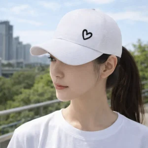 Casquette pour queue de cheval petit coeur