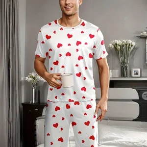 Pyjama coeur été confo pour homme short et t-shirt