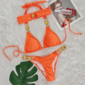 Bikini coeur diamant avec bandeau 4 couleurs