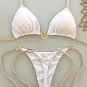 Superbe bikini plusieurs couleurs attache coeur