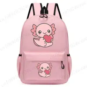 Cartable enfant axoli coeur plusieurs couleurs